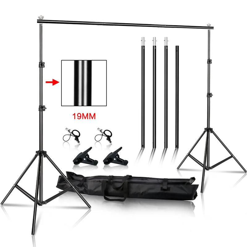 Background Stand Support System Photography Studio Backdrop Kit Holder with Carry Bag for Muslins Backdrops,Paper and Canvas