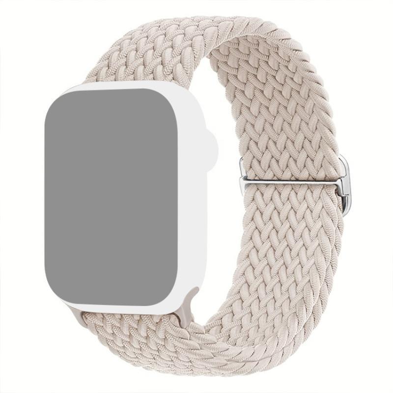 Braided Solo Loop Smartwatch Band (Band Only), Adjustable Stretchy Soft Nylon Watch Band, Fashion Watch Band Compatible with iWatch Smartwatches Series, Wearable Accessories