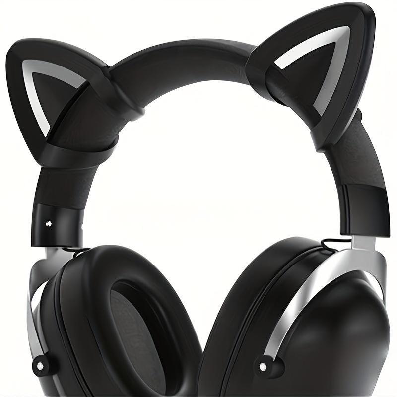 Cat Ear Design Headphone Decoration, 1 Pair Cute Cat Ear Design Headset Decoration, Headphone Decoration Accessories Compatible with Most Headphones