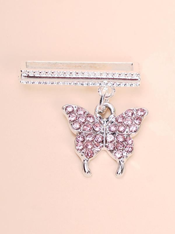 Rhinestone Decor Butterfly Design Watch Band Ring Loops, Watch Strap Accessories for Apple Watch, Watch Strap Charm Suitable for Galaxy Watch Series