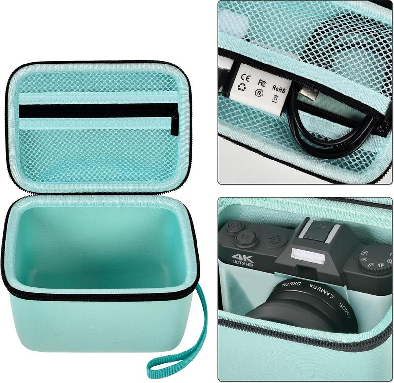 Vlogging Camera Case Compatible with Duluvulu for TEBNGIHNM for zheozeig for Oiadek 4K Digital Cameras for Youtube. Vlog Camera Carrying Storage for Lens,  and Other Accessories - Green