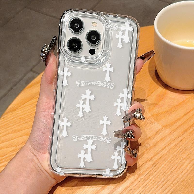 Cross Pattern Phone Case, Anti-drop Decorative Phone Protector Cover, Phone Accessories Compatible with iPhone 11 12 13 14 15 Pro Max