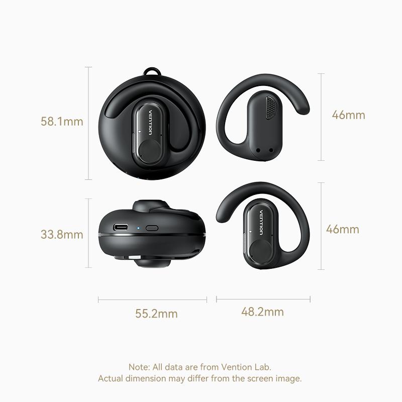 OpenBeat 011: Lightweight Open Over Ear Earphones with Soft Pressure-Free feel, Quality Sound, Bluetooth 5.3, and 35-Hour Battery Life | Vention Open Ear Headphones