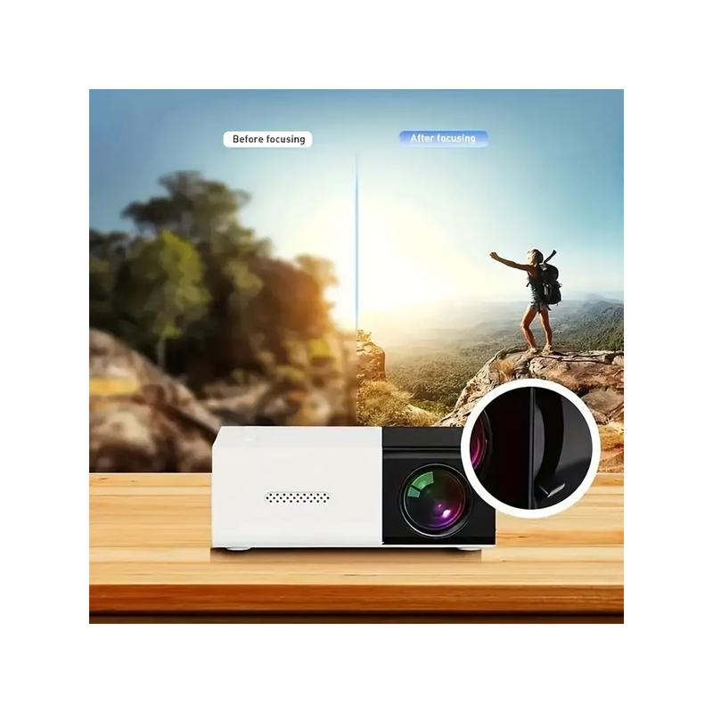 3000+ Lumen Compact HD Mini Projector - 3D-Ready, Multi-Device Compatible, 1920x1080 Full HD, Button Control, Table Mount, USB Powered, Remote Included for Home Theater and Outdoor Movie Nights