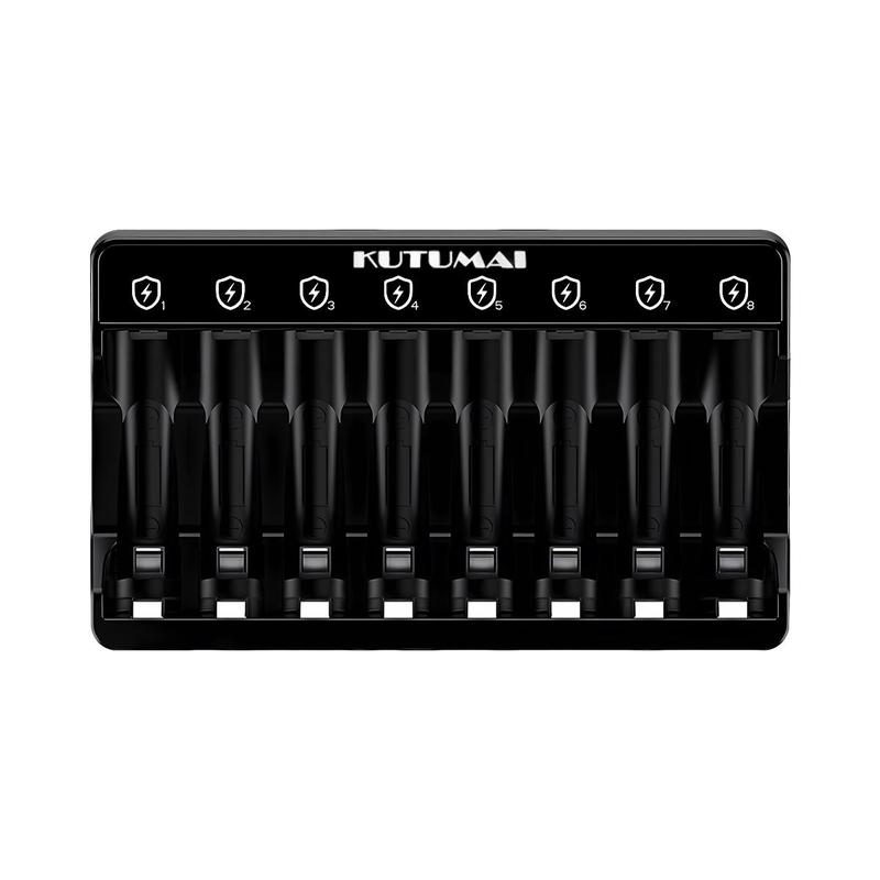 8-slot Independent Battery Charger (Without Battery), USB Powered Smart Battery Charger, Smart Charging Station for Ni-MH Ni-CD 1.2V AA AAA Battery