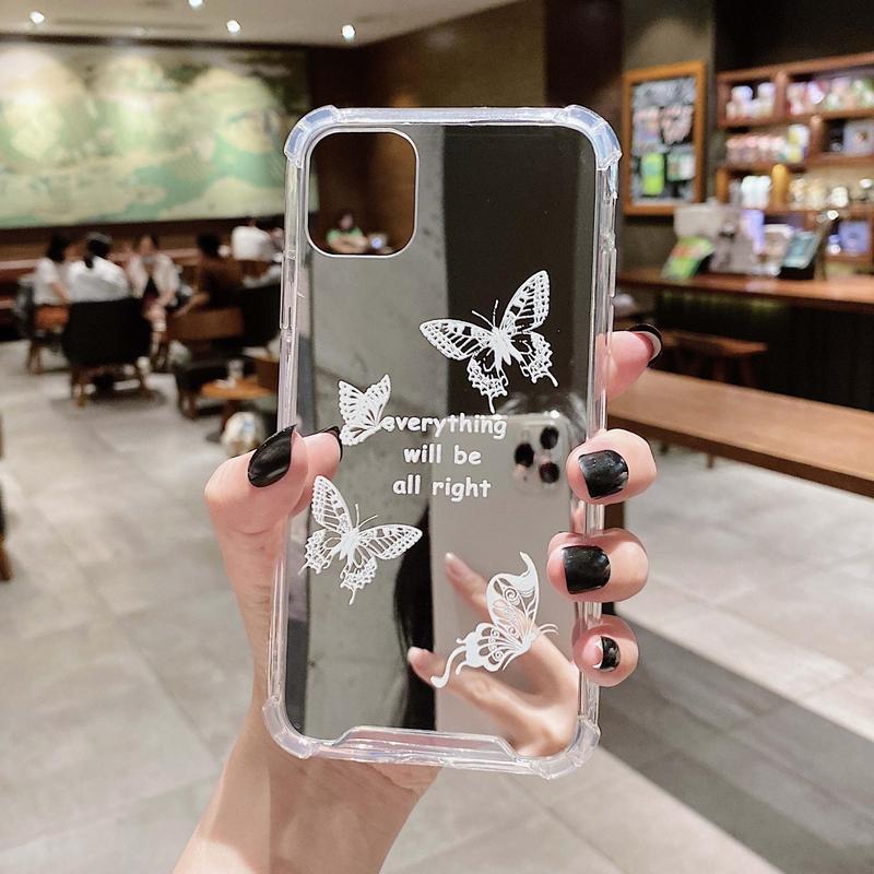 Butterfly Pattern Acrylic Phone Cases for Summer, Shockproof Smartphone Protective Cover, Phone Case, Mirror Design Phone Cases for iPhone 15 Pro Max Case X 11 12 13 14 15 Plus, Phone Accessories, Unique Phone Cases