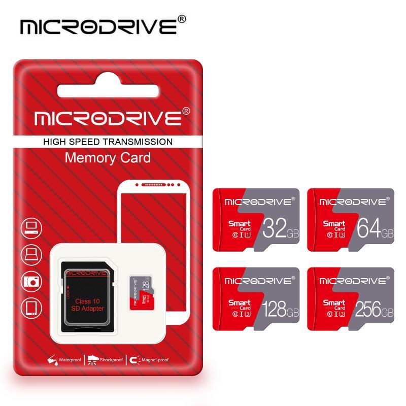 MICRODRIVE 32GB 64GB 128GB 256GB Micro SD Card, 1 Count Class 10 U3 Memory Card with SD Adapter, Camera Accessories for Smartphone, Camera, Laptop, PC