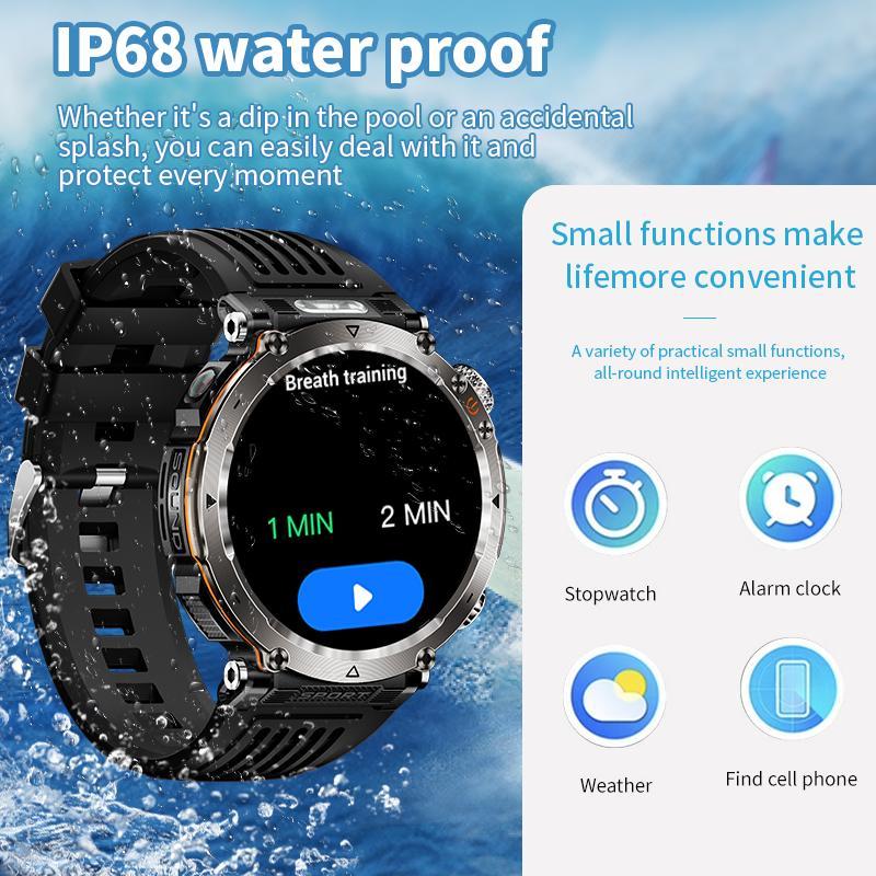 1.7 Inch HD Screen Smart Watch, Multi-function Fitness Tracker with Wireless Receiving Calling & Pedometer, IP68 Waterproof Smart Watch for Android iOS