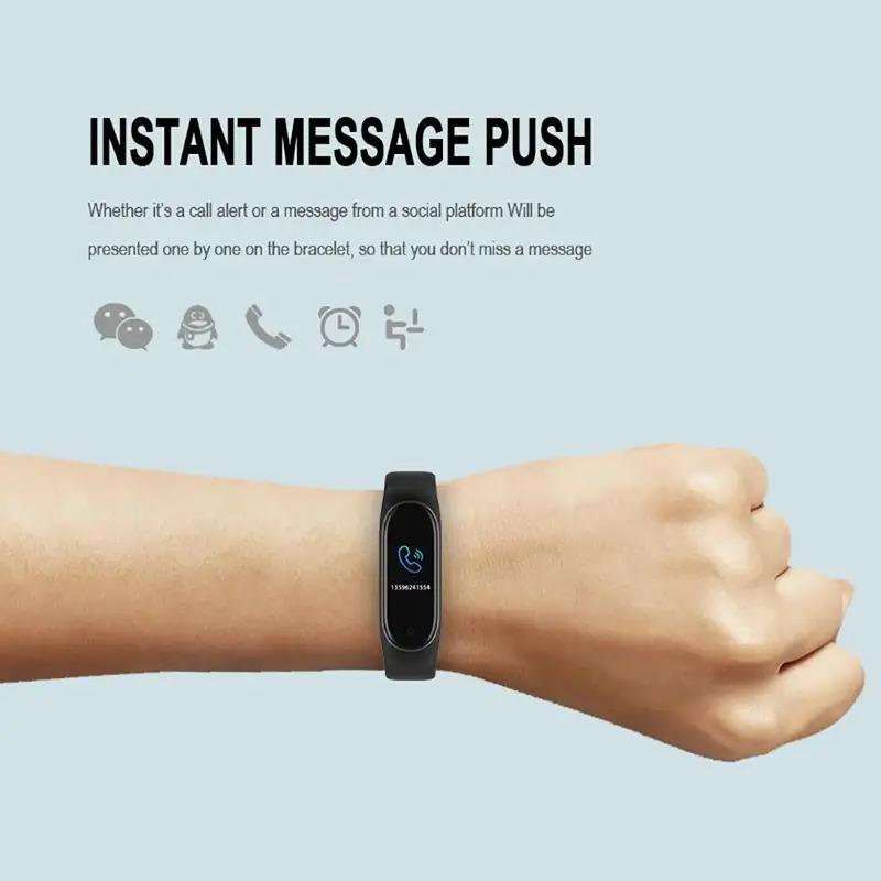 M4 Smart Band Wristband Heart Rate Blood Pressure  Smart Bracelet Monitor Pedometer Fitness Waterproof Color Screen V5.0