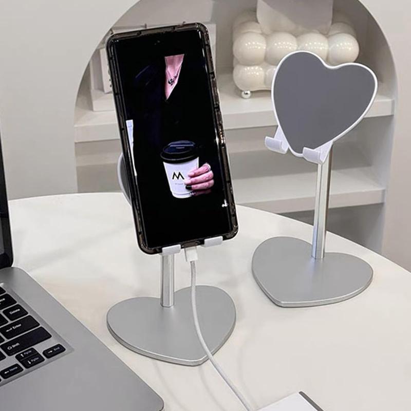 Heart Shaped Phone & Tablet Holder (1 Count), Portable Foldable Rotating Mobile Phone & Tablet Holder, Phone Accessories for Home Office