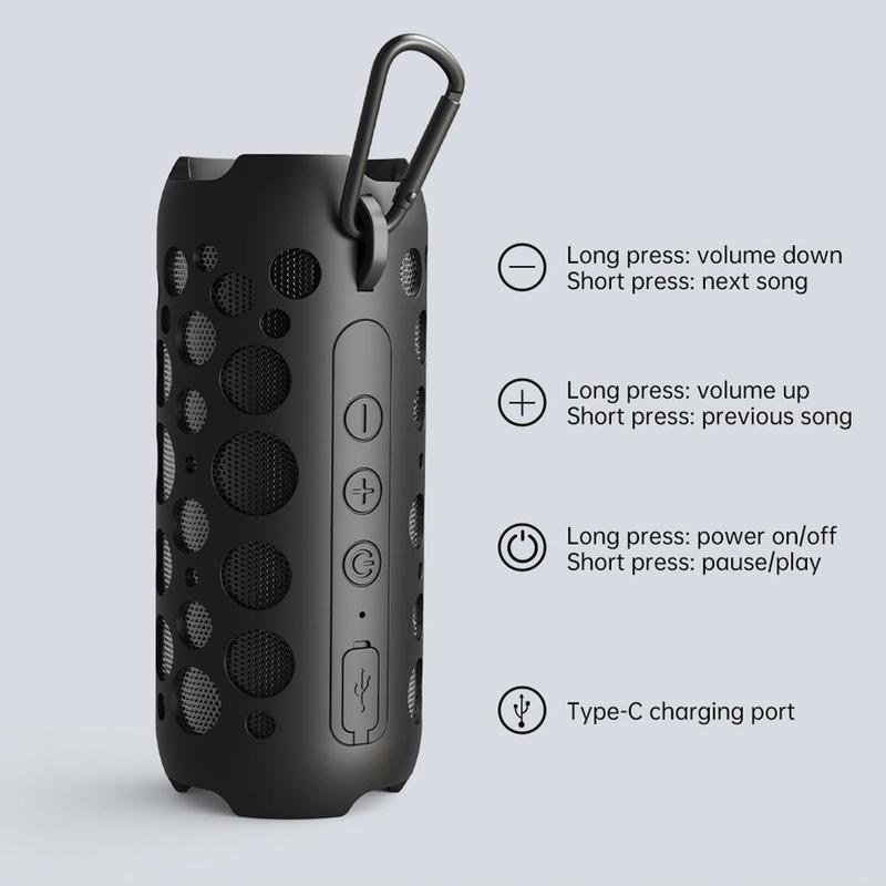 2 in 1 Portable Wireless Speaker with TWS Wireless Earbuds, Rechargeable Wireless Speaker with Colorful Lights, Suitable for Outdoor Sports, Music, Games