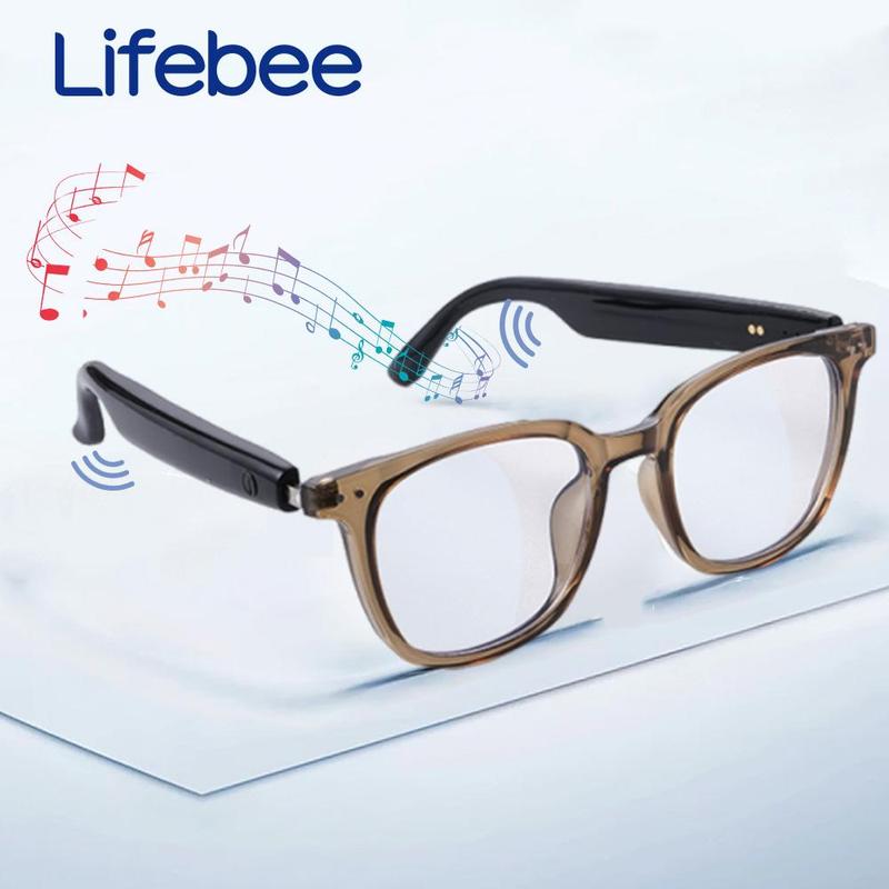 LIFEBEE Smart Glasses, 1 Count Glasses with Changing Lenses, Support Voice Assistant, Call, Remote Control Photo Taking Function Glasses