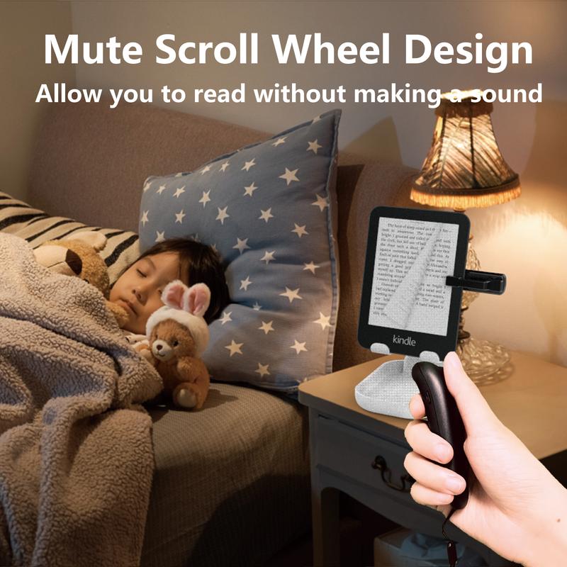 Wireless Page Turner For kindle,Scroll wheel to turn pages,Remote Control Page Turner for Kindle Paperwhite Oasis Kobo E-Book eReaders IPad, Wireless Scroll Remote with Light for iPhone, iPad, Android Ebook Page Turn, Page Forward, kindle stand remote