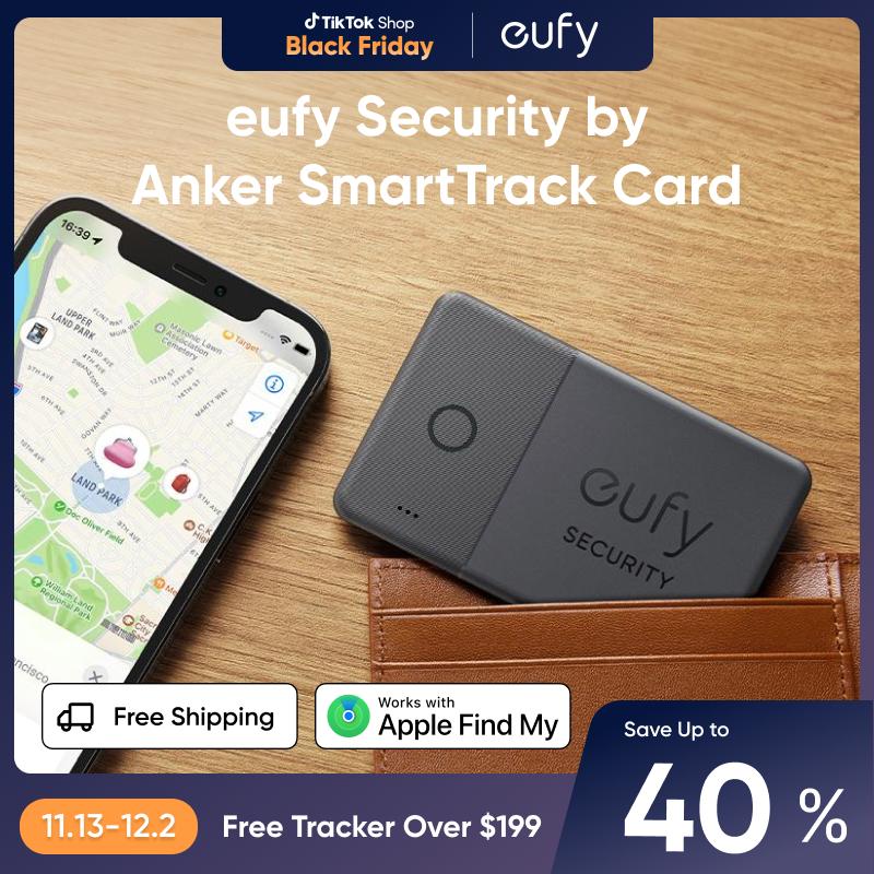 eufy Security by Anker SmartTrack Card (Black, 1-Pack), Works with Apple Find My (iOS Only), Wallet Tracker, Phone Finder, Water Resistant, Up to 3-Year Battery Life(Android Not Supported)