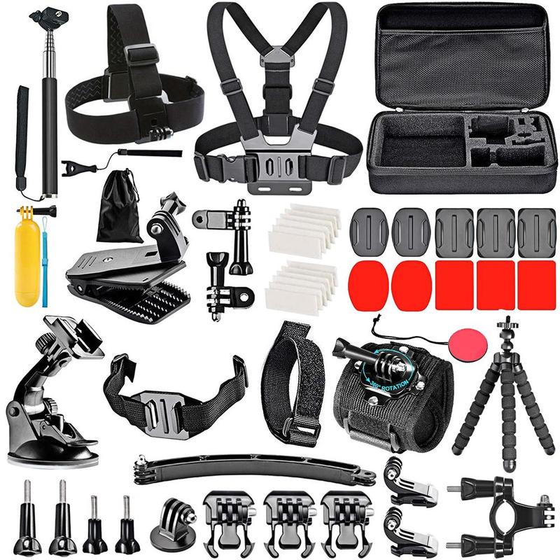 52 in 1 Sports Camera Accessories Kit, Multifunctional Sports Camera Accessories Set Compatible with GoPro Hero 11 10 9 8 7 6 5 4 GoPro Max GoPro Fusion Insta360 DJI Osmo Action 2 AKASO, Camera Accessories for Outdoor Sports