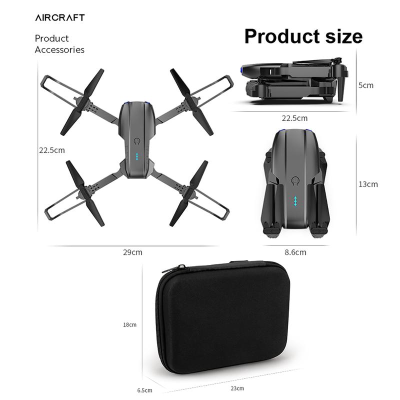 Dual Camera Drone - Foldable Quadcopter With App Control, Perfect Gift For Christmas, New Year Celebrations, Fpv Rechargeable