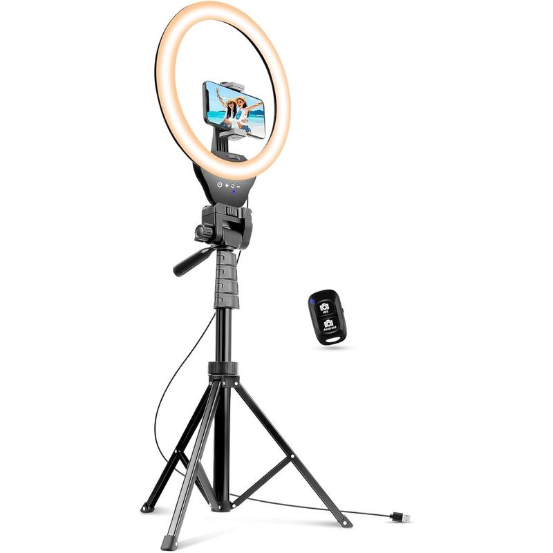 WERWR Sensyne 12-inch Ring Light with 67-inch Selfie Stick, Tripod and Phone Holder, Selfie Remote Control Circle Light for Live Stream Video Recording , Compatible with All Phones and Cameras