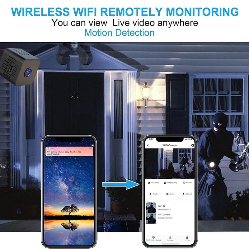 Wireless WIFI and 2.4G Security Camera, Full 1080P HD Mini Camera, IR Camera Wireless, Remote Monitoring Smart WIFI Camera for Home Security