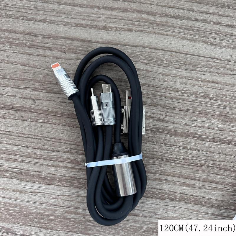 3 in 1 6A 120W USB Super Fast Charger Cable, USB Charging Cable, Compatible with iPhone 16 15 14 13 12 11 Pro Max Samsung Xiaomi OPPO VIVO