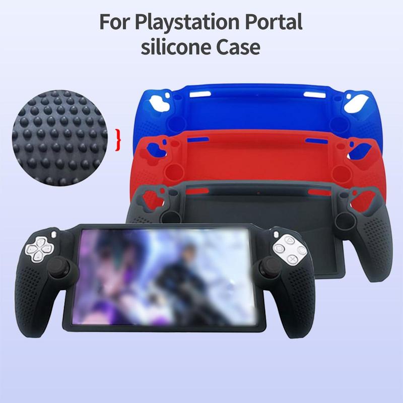 Silicone Protective Case with Stick Caps, Protective Cover Compatible with PlayStation Portal, Console Accessories