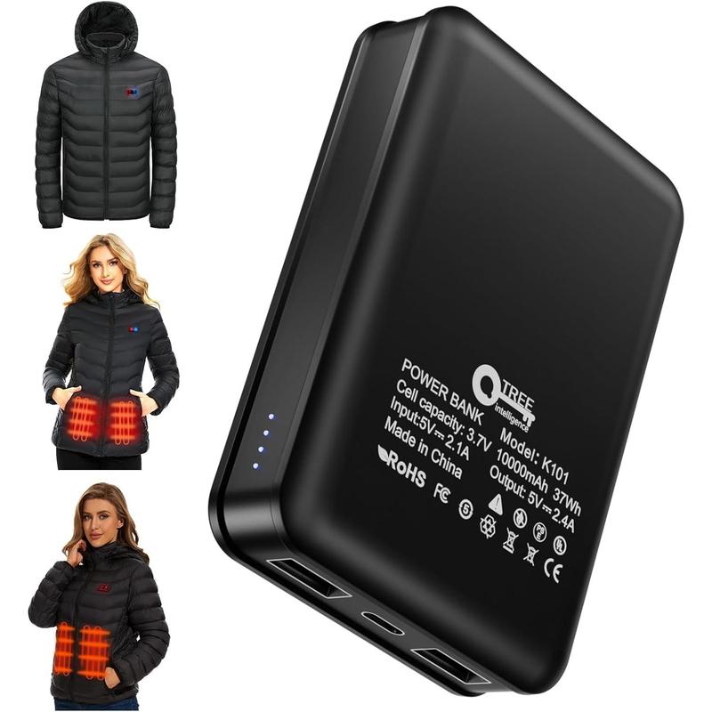 5V2.4A Power Bank for Heated Jackets Vest Underwear Pants Portable 10000mAh Dual USB Output Port Battery Pack for Smart Devices Good Quality