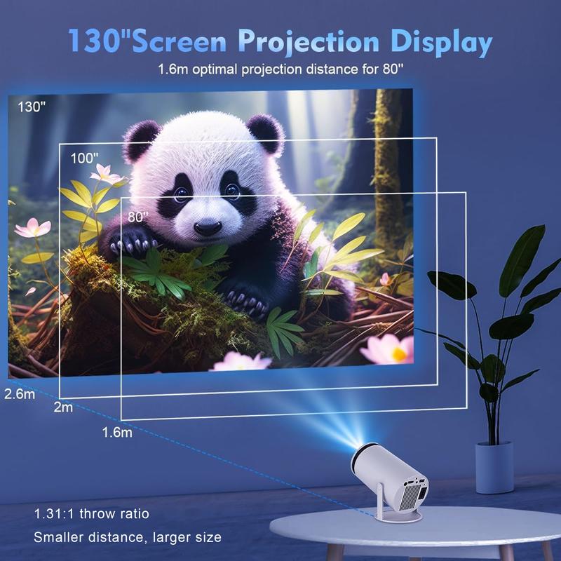 Portable Projector Smart Projectors 4K 260 ANSI with WiFi 6 BT 5.1, 270 Degree Rotation Android 11.0 OS built-in Speaker Home Cinema Outdoor Audio projector