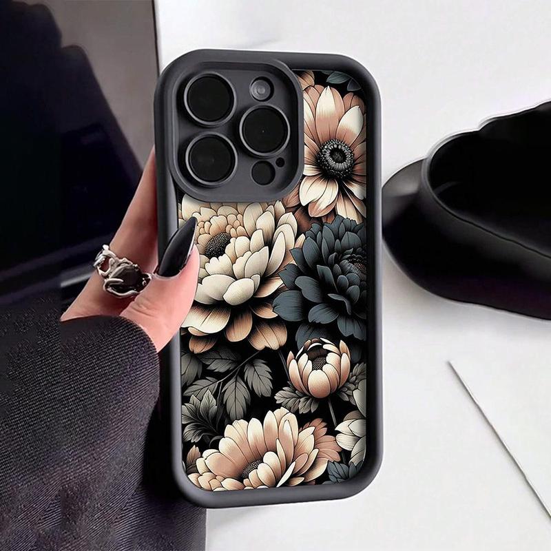 Floral Pattern Phone Cases, Cell Phone Case for Apple Smartphone, Shockproof Phone Protective Cover, Phone Accessory Compatible with iPhone 15 Pro Max Case iPhone 11 Cases iPhone 14 Pro Max Case iPhone 15 Cases