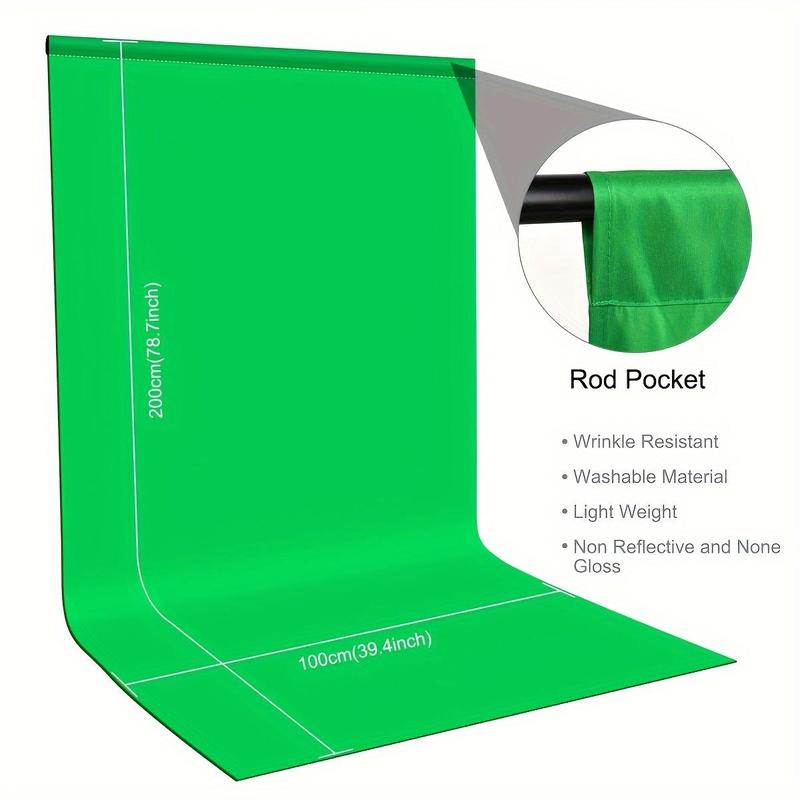 Green Screen Thickness Cloth Backdrop, Photos Backdrop Cloth for Studio, Camera Shooting Background, Virtual Green Screen Background Sheet for Zoom Meeting