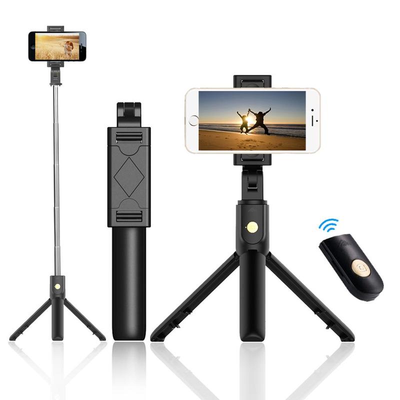 Extendable Selfie Stick with Tripod Stand, Portable Lightweight Selfie Tripod with Wireless Remote Control, Phone Accessories for iPhone, Samsung and More