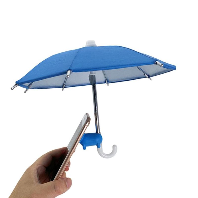 Adjustable Mobile Phone Mount Umbrella Holder, Durable Suction Cup Phone Holder Stand, Mini Simulation Small Umbrella Phone Holder, Phone Protection Accessories for Most Smartphone Cellphone