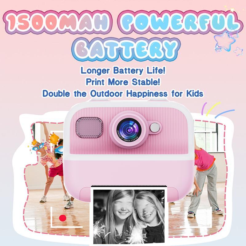 KGG Instant Print Digital Camera, Rechargeable Instant Print Photo Camera with Paper, Video Recorder, Mini Thermal Printer, Educational Student Gift