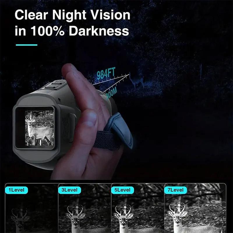 USB Rechargeable Infrared Digital Night Vision Monocular, 5X Digital Zoom 1080P Waterproof Monocular, Selfie Accessories for Night Photography, Video Recording, Phone Accessories, Stocking Fillers Gift