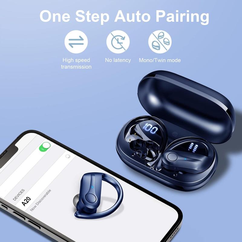 [Black Friday]2024 New Bluetooth 5.4 Smart Earbuds with Noise-Cancelling Microphone, Bluetooth Earbuds with Bass Stereo Sound, 50 Hours Playtime, LED Display, IP7 Waterproof Over-Ear Earbuds, Ideal for Sports, Running, and Workouts.