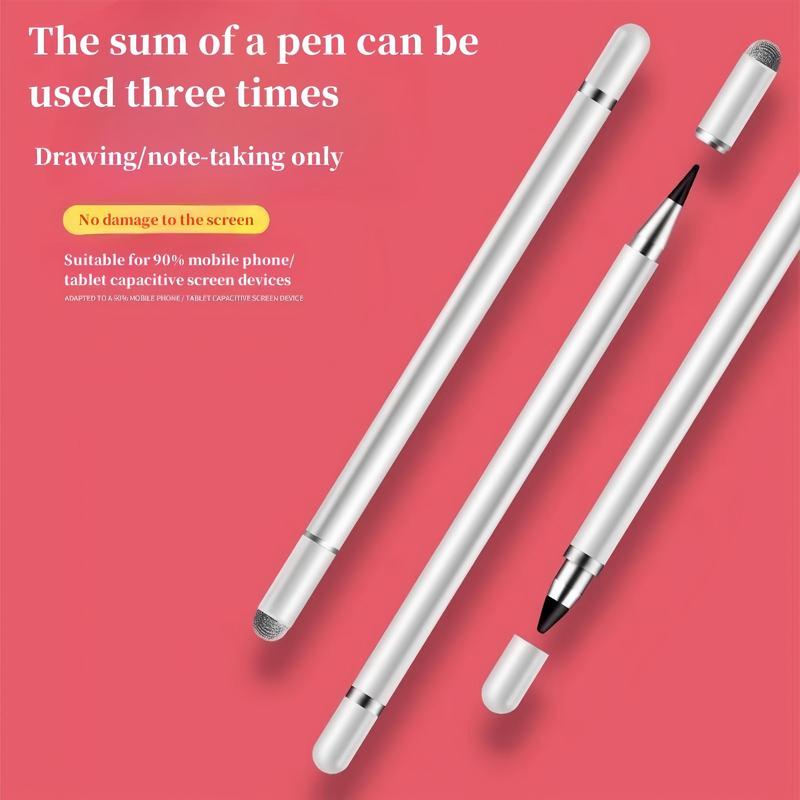 3 in 1 Stylus Pen, High Sensitivity & Fiber Tip Stylus Pen, Non-sharpening Eternal Pencil, Tablet & Computer Accessories for iPad, iPhone, Android Tablets