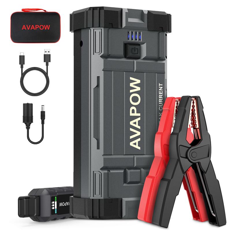 AVAPOW 3000A Peak Jump Starter with Force Start Function, Portable Starters for Up to 8L Gas 8L Diesel Engine with Booster Function,12V Lithium Jump Charger Pack Box Accessories Rechargeable Device Phone Smartphone.Final price depends on payment