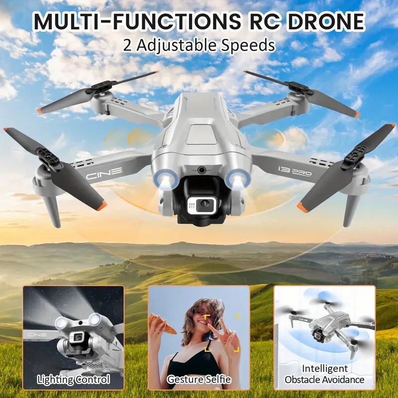 4K High-definition Dual-camera Drone, Imitation Titanium Alloy Appearance, One-keyTakeoff  Landing  Return, Obstacle Avoidance Switch, Adjustable Camera and Light Control, Optical Flow Positioning Technology! The Best Choice for Christmas Gifts.