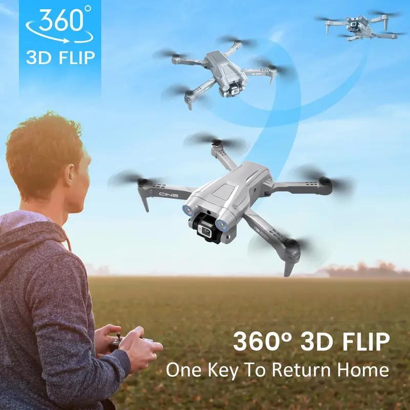 4K High-definition Dual-camera Drone, Imitation Titanium Alloy Appearance, One-keyTakeoff  Landing  Return, Obstacle Avoidance Switch, Adjustable Camera and Light Control, Optical Flow Positioning Technology! The Best Choice for Christmas Gifts.