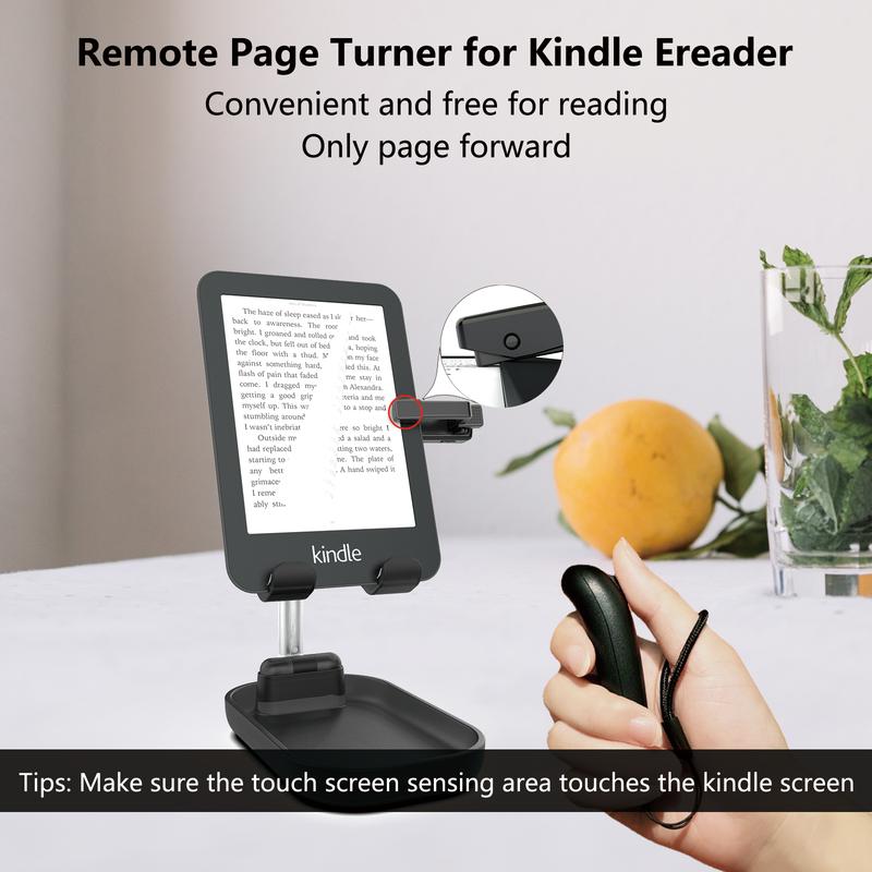 Wireless Page Turner For kindle,Scroll wheel to turn pages,Remote Control Page Turner for Kindle Paperwhite Oasis Kobo E-Book eReaders IPad, Wireless Scroll Remote with Light for iPhone, iPad, Android Ebook Page Turn, Page Forward, kindle stand remote