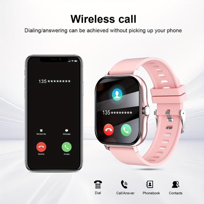 Multifunctional Smart Watch, Fashion Digital Silicone Band Watch with Wireless Calling Dialing & APP Notifications & Music Control