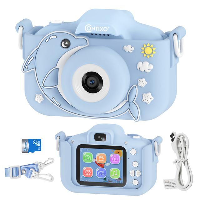 Contixo Kids Digital Camera - 1080p HD, Dual Lens Selfie, Games, Shockproof, 4x Zoom, Ages 3-8