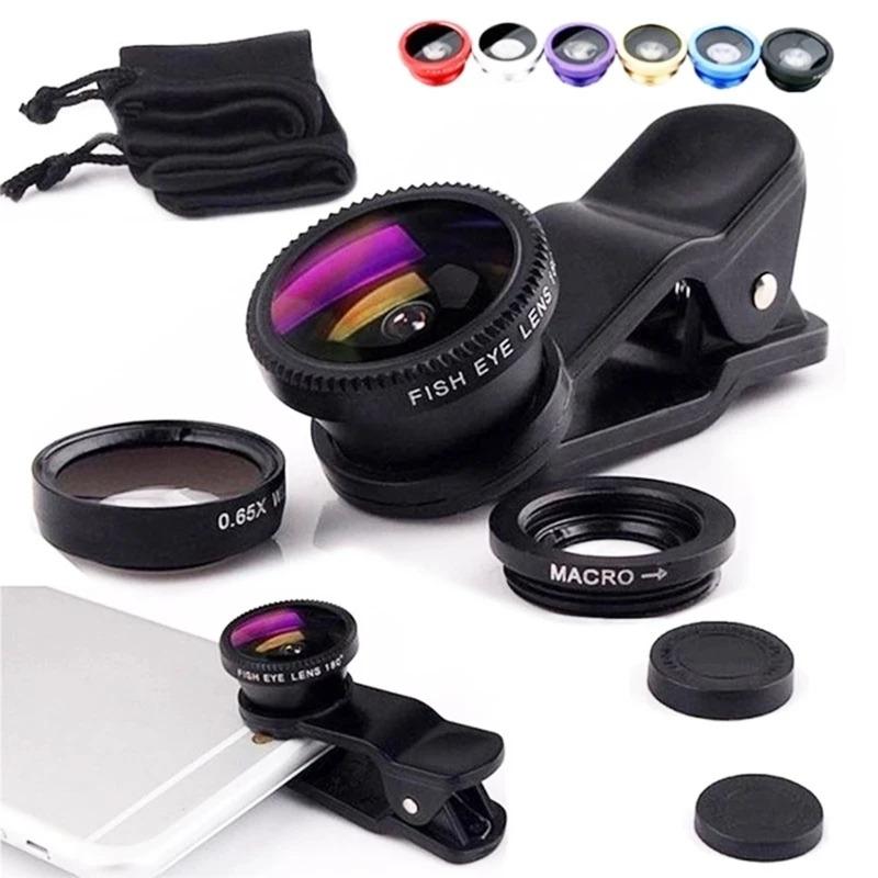 1 Set 3In1 Mobile Phone Fish Eye+Wide Angle+Macro Lightweight Camera Lens For Universal Cell Phone