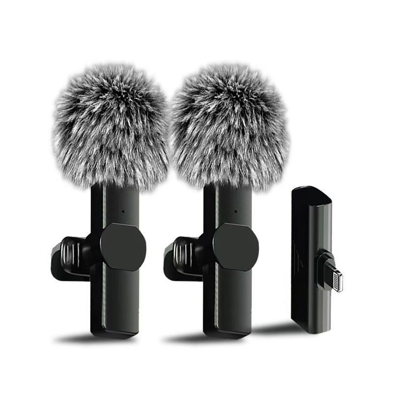 Wireless Lavalier Microphones for iPhone, Android, iPad - Mini Wireless Clip-on Microphones Crystal Clear Sound Quality for Recording, Live Streaming,Vlog Audio Lightning Usb Port Smartphone lapel microphone