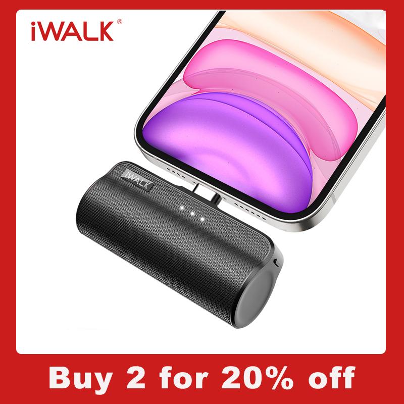 [Buy 2 get 20% off]iWALK SmallPortable Charger 3350mAh Lightning Charger,HomeOffice Travel Charger,suitable foriPhone 14 13 12 11 XS XR X 8 7 6 iPad Airpods