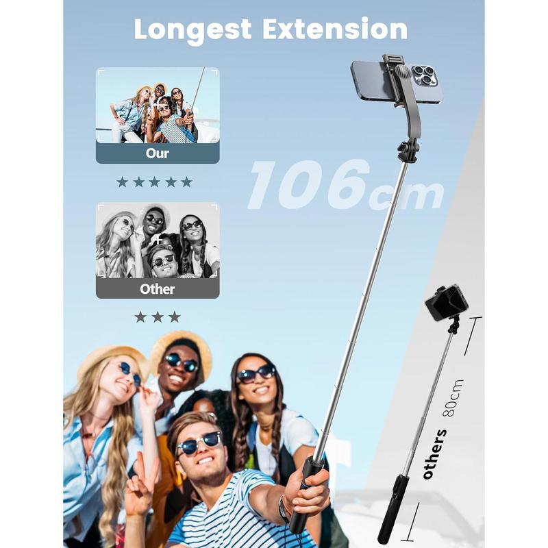 Selfie Stick Tripod with Detachable Phone Holder, 41.7