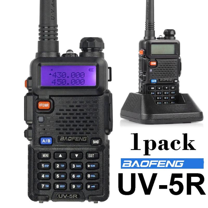 BAOFENG UV-5R Ham Radio, Long Range Two Way Radio, Dual Band 144-148 420-450Mhz Walkie Talkie, Handheld Rechargeable High Power Radio