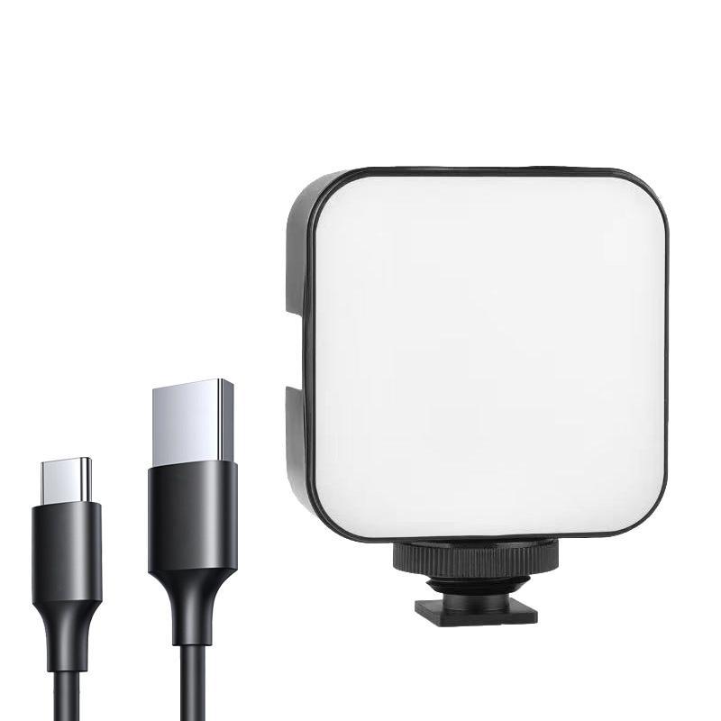 Square Fill Light with Clip & USB Charging Cable, 10-level Adjustment Brightness Selfie Light, Professional Camera Fill Light