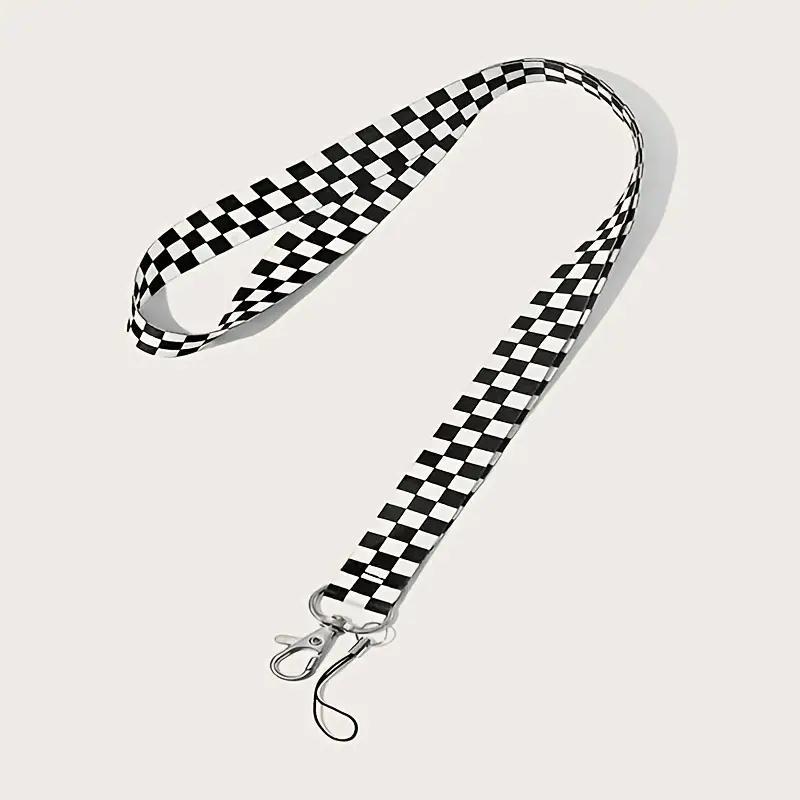 Mobile Phone Hanging Rope, Simple Styles Checkered Print Design Anti-lost Cellphone Neck Lanyard, Phone Exterior Decorative Accessories for Daily Use