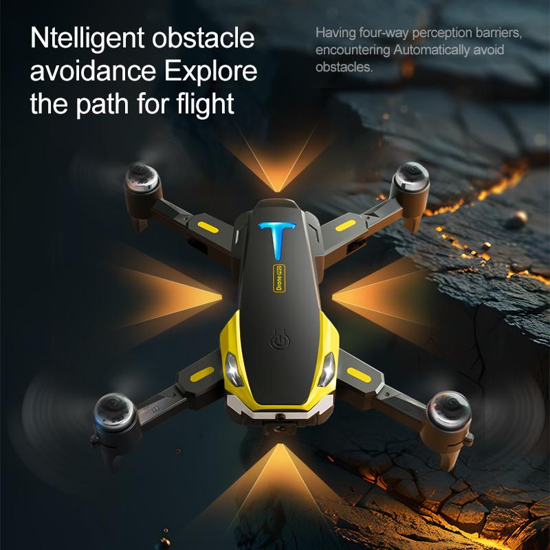 M8 Brushless Motor Aerial Photography Drone with 2 Cameras - HD FPV, Altitude Hold, 90° Adjustable Lens, 360° Flip, Toy Gift for Kids, Adults and Beginners - Includes Carrying Case, 2 Batteries - Folding, Accessories