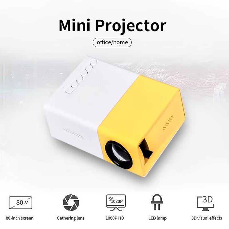 3000+ Lumen Compact HD Mini Projector - 3D-Ready, Multi-Device Compatible, 1920x1080 Full HD, Button Control, Table Mount, USB Powered, Remote Included for Home Theater and Outdoor Movie Nights