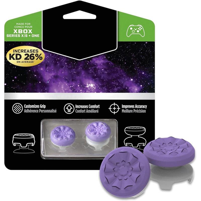 Gaming Thumbsticks For Xbox, Superior Precision, Anti slip,Comfort, 1 High-Rise & 1 Mid-Rise, Controller Gamepad accessories, Performance Purple control grips joystick, accessories for xbox High-Performance Thumb thumbstick